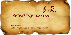 Járányi Rozina névjegykártya